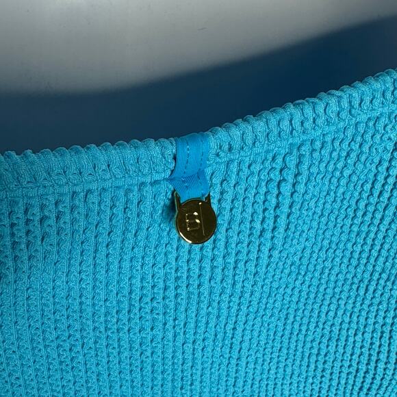 NWT Bleu Rod Beattie Pucker Up High Waist Bikini Bottom Blue – Size 6 - Picture 5 of 7